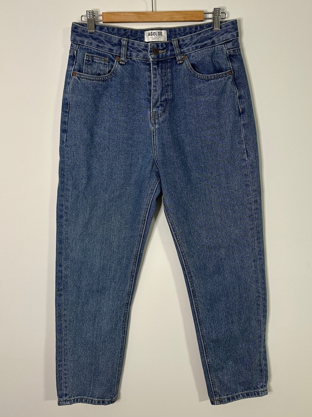 AGOLDE High Rise Straight Crop Jeans Medium Wash Size 30